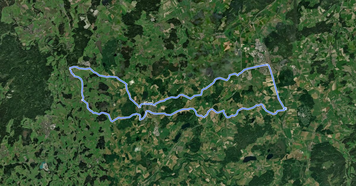 Маршрут 6 - Bauernland RadReiseRegion на спутниковом снимке