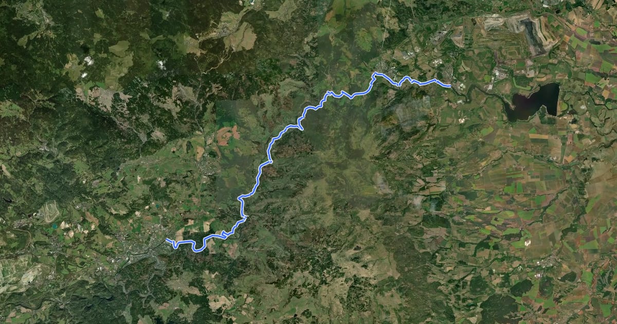 Маршрут 6 Cyklostezka Ohře etapa 3 (Karlovy Vary - Kadaň) на спутниковом снимке