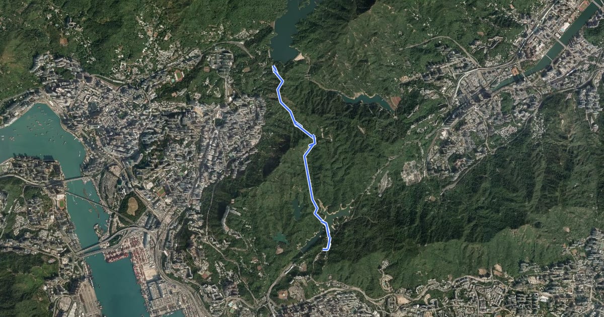 Маршрут 麥理浩徑第6段 MacLehose Trail Section 6 на спутниковом снимке