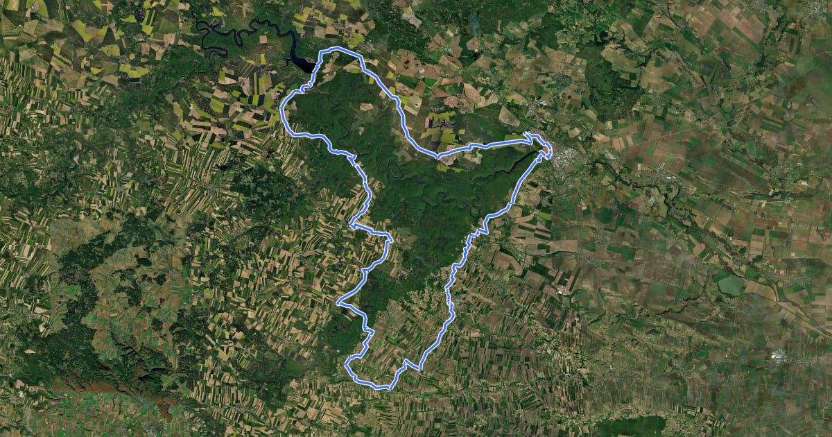 Маршрут 6 Städte Radtour на спутниковом снимке