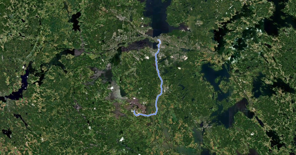 Маршрут 6 Tampere - Lempäälä - Vesilahti на спутниковом снимке