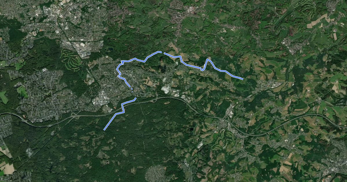 Маршрут [<6] Wanderweg 6 des KEV [Bergisch-Gladbach] на спутниковом снимке