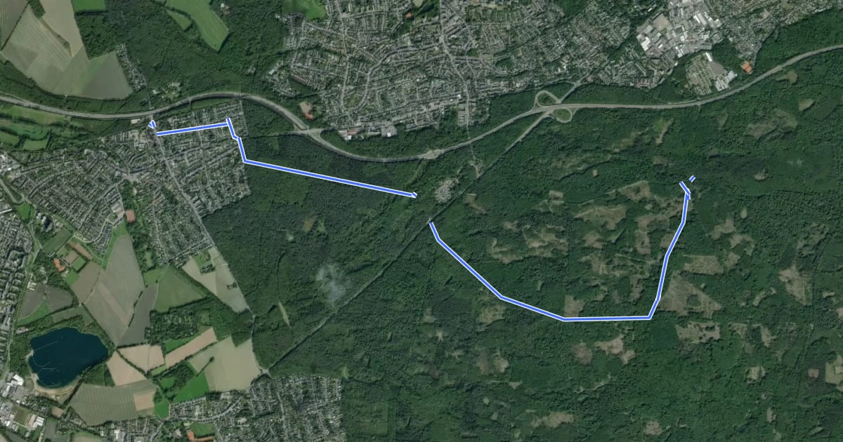 Маршрут [<6] Wanderweg 6 des KEV [Köln] на спутниковом снимке