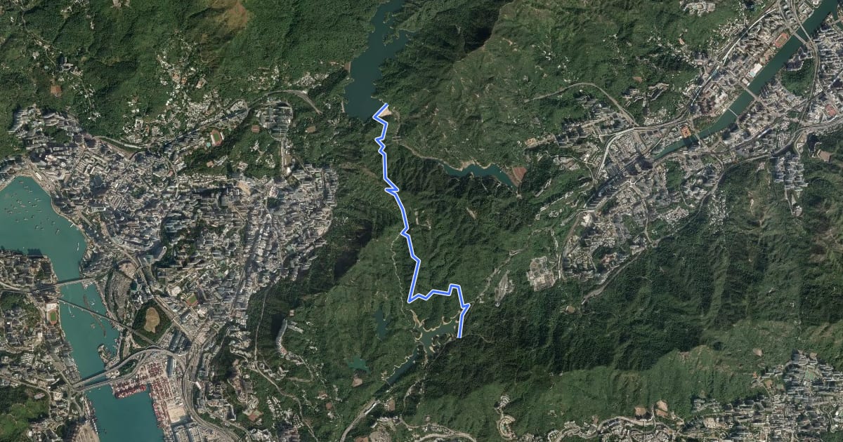 Маршрут 衛奕信徑第6段 Wilson Trail Section 6 на спутниковом снимке