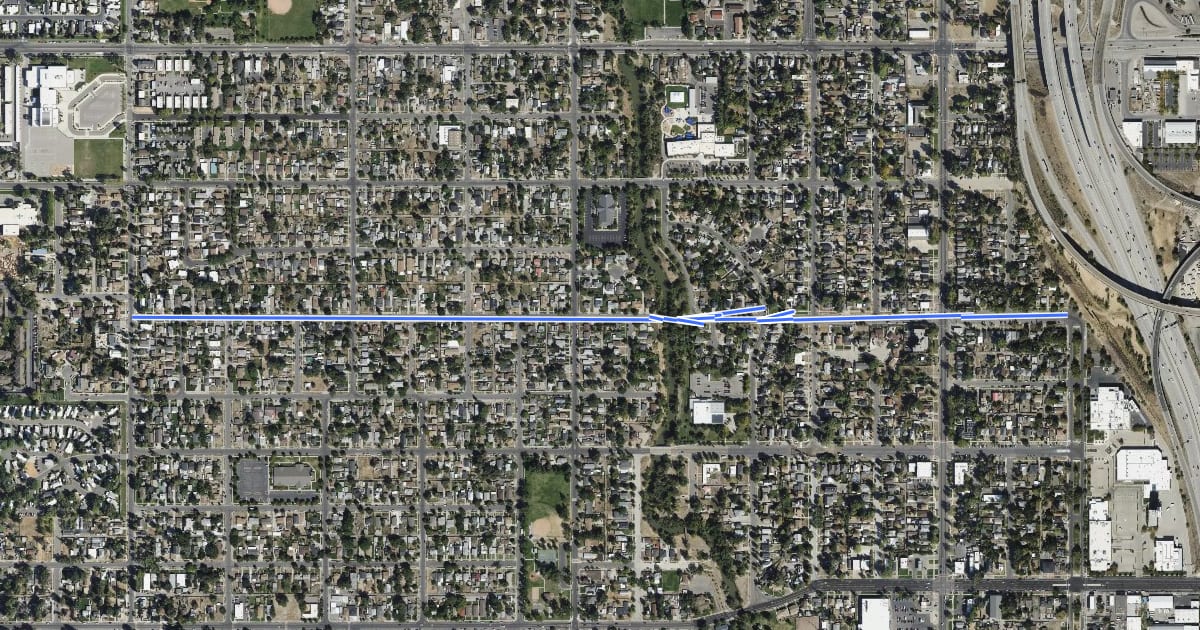 Маршрут 600 South Neighborhood Byway на спутниковом снимке