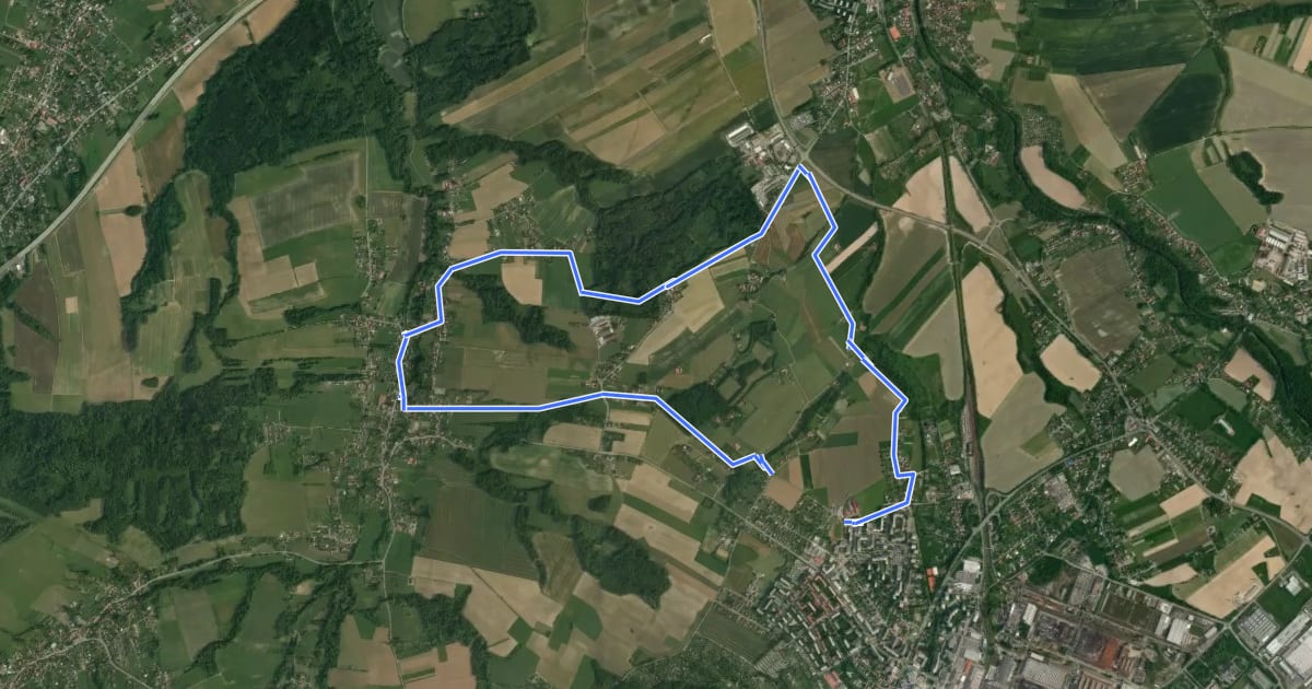 Маршрут 6002 Kopřivnice - Závišice - Kopřivnice на спутниковом снимке