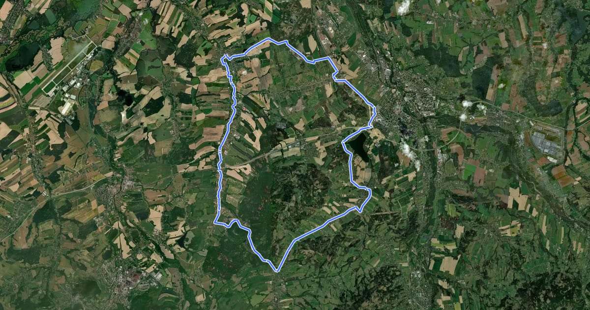 Маршрут 6006 okružní - Frýdek-Místek - Kozlovice - Brušperk на спутниковом снимке