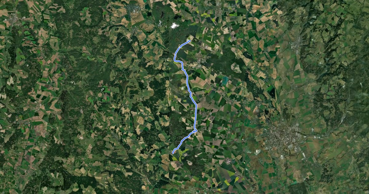 Маршрут 6033 Pěnčín - Nový Dvůr на спутниковом снимке