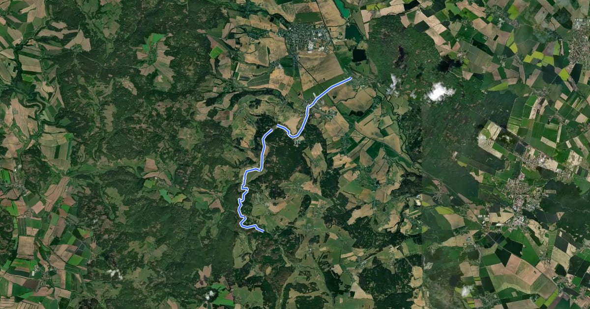 Маршрут 6036 Moravičany, kaple - Nad Špraňkem, přístř., napojení na 6025 на спутниковом снимке