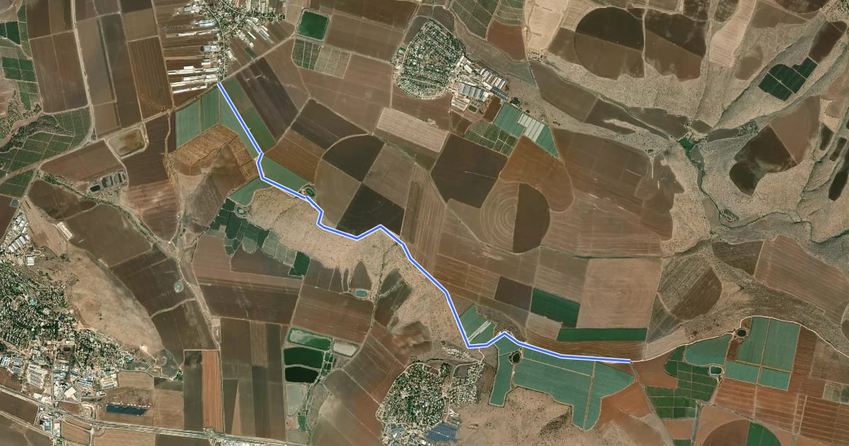 Маршрут דרך נוף שלוחת צבאים на спутниковом снимке