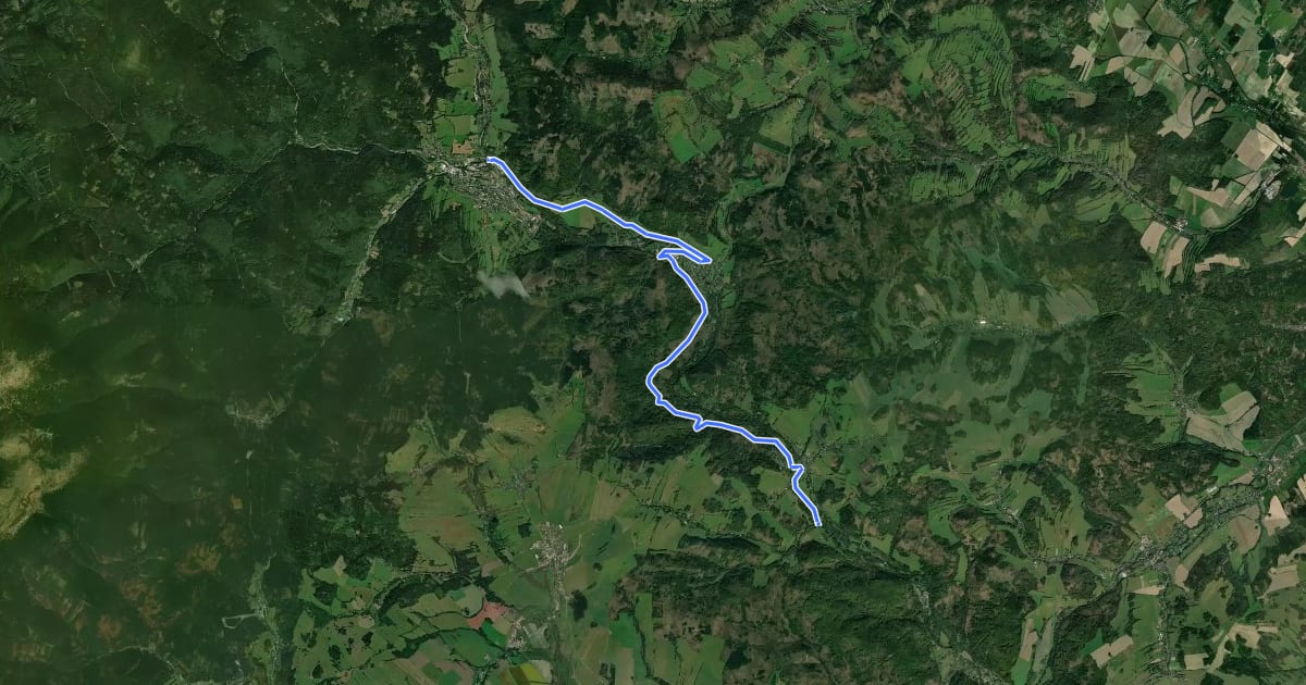 Маршрут 6070 Mnichov (rozc.) - Skrobovice (žst.) на спутниковом снимке