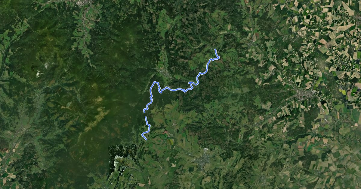 Маршрут 6076 Holčovice - Nová Rudná (zast.) на спутниковом снимке