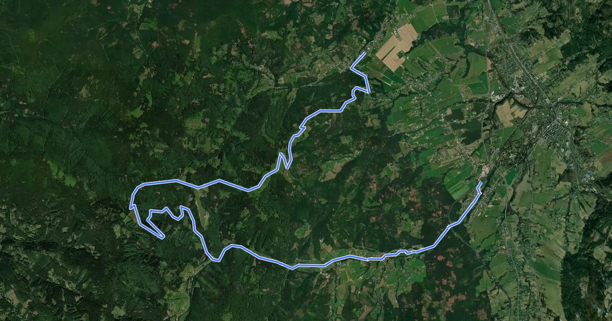 Маршрут 6082 Bocanovice - Milíkov на спутниковом снимке
