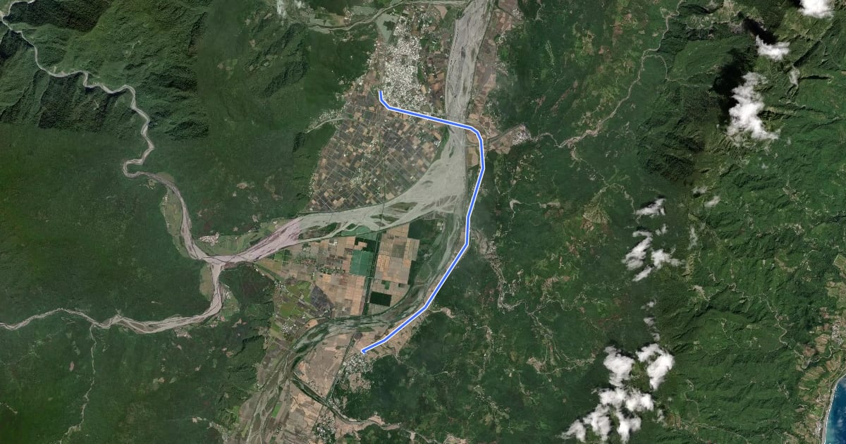 Маршрут 安通鐵路自行車道 на спутниковом снимке