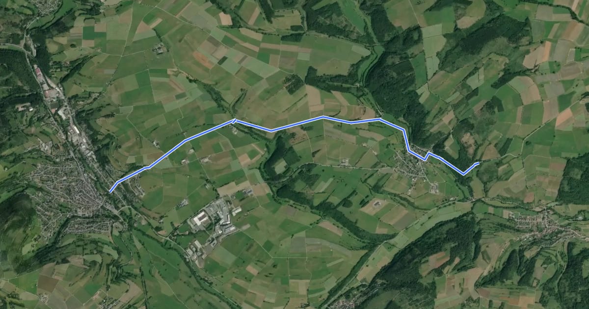 Маршрут (61) Hallenberg - (62) Hallenberg-Braunshausen на спутниковом снимке