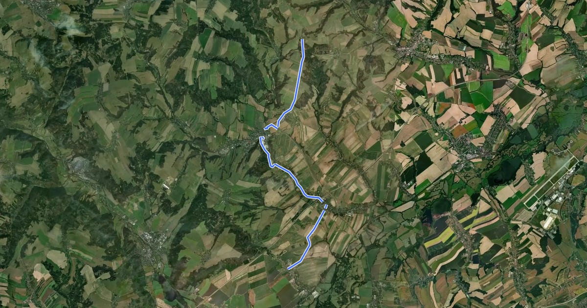 Маршрут 6131 Suchdol nad Odrou - Dolní Nový Dvůr (kaple) на спутниковом снимке