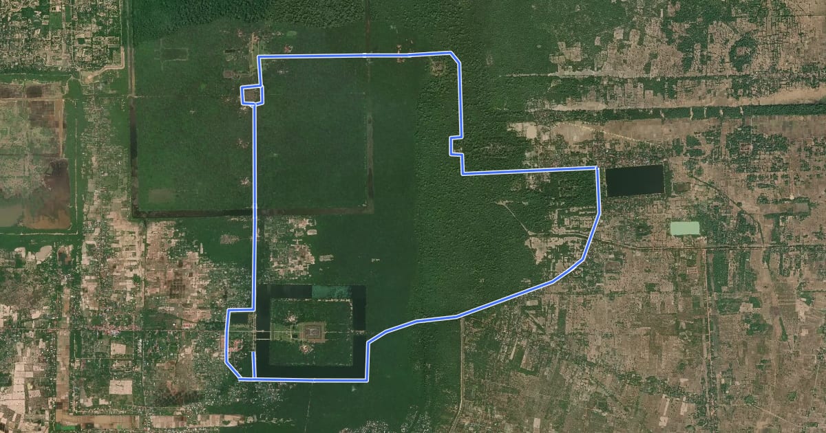 Маршрут វង់តូច на спутниковом снимке