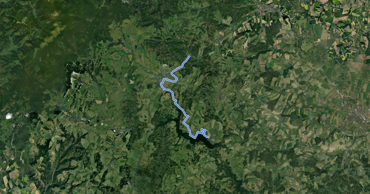 Маршрут 6162 Leskovec n/M - Nové Heřminovy на спутниковом снимке
