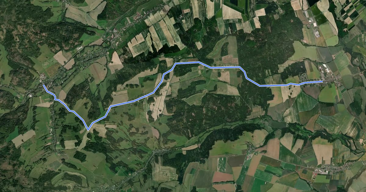 Маршрут 6165 Zátor - Branice (CZ/PL) на спутниковом снимке