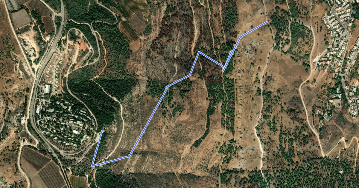Маршрут סינגל מנרה לשעבר на спутниковом снимке