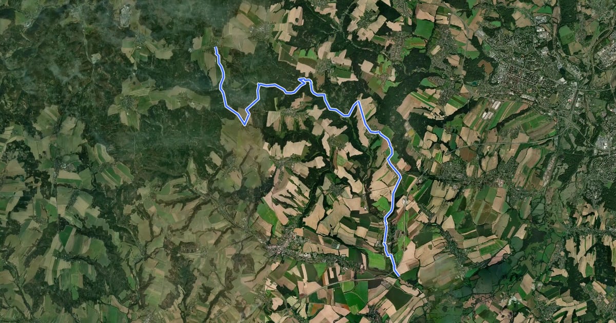 Маршрут 6191 Bravantice - Hlubočec на спутниковом снимке