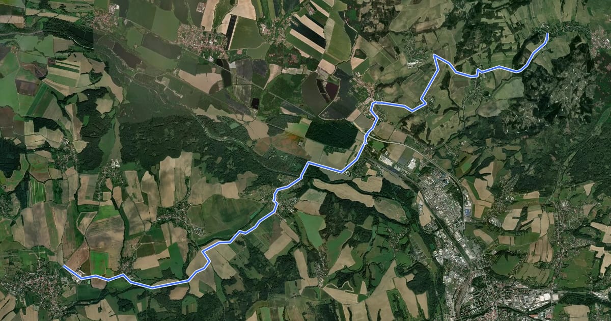 Маршрут 6214 Kelč - Hostašovice на спутниковом снимке