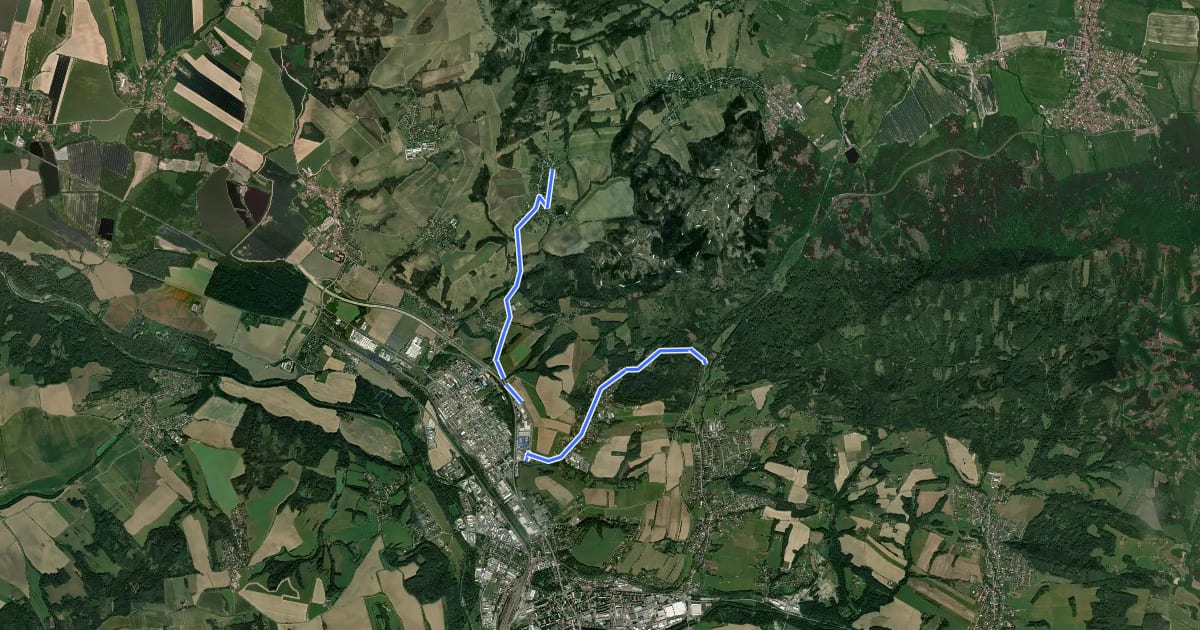 Маршрут 6217 Jasenice - Krhová (točna) на спутниковом снимке