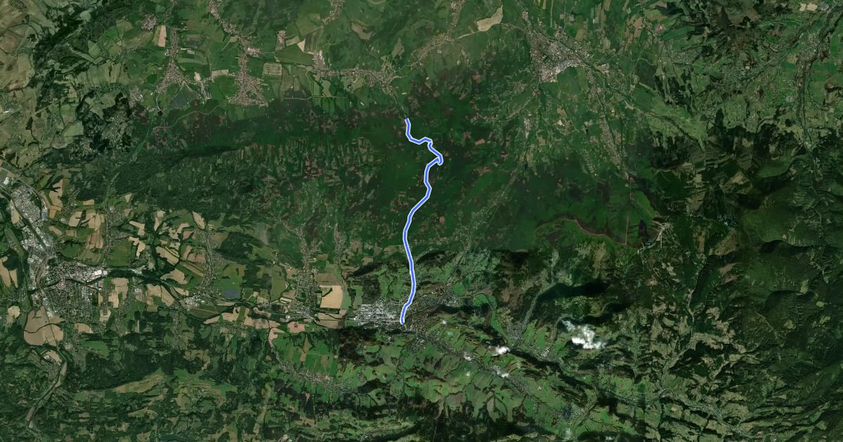 Маршрут 6249 Rožnov p/R - Veřovice (Hájenka) на спутниковом снимке