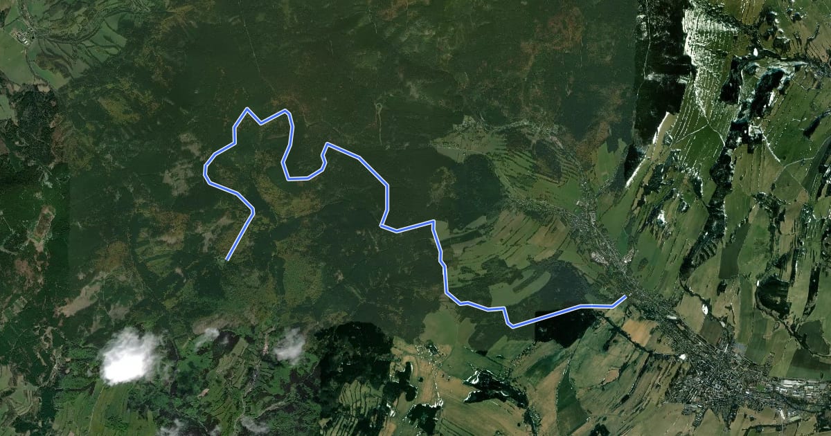 Маршрут 6261 Rabštejn - Janovice на спутниковом снимке