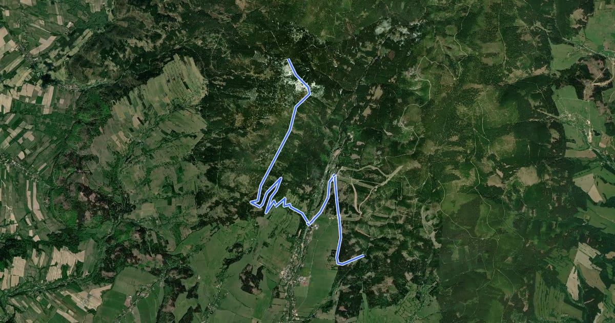 Маршрут 6269 Smolkův Most - Sedlo Puchača (CZ/PL) на спутниковом снимке