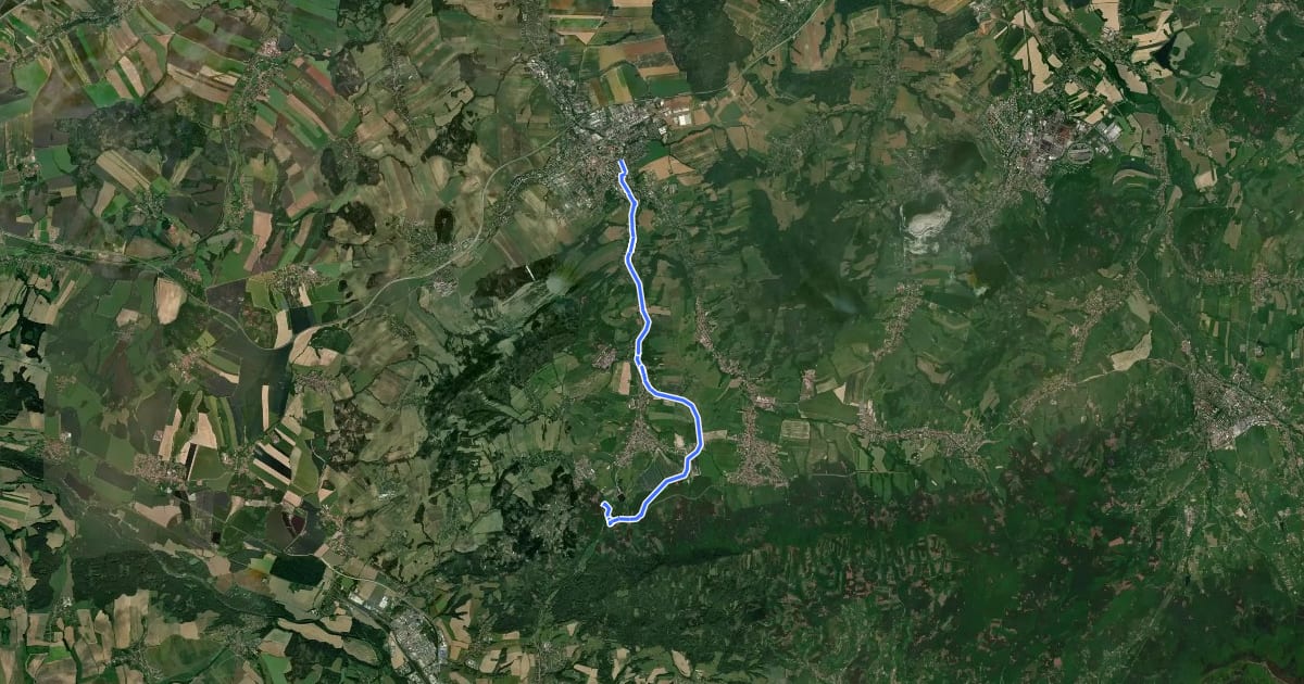 Маршрут 6271 Nový Jičín - Hostašovice на спутниковом снимке