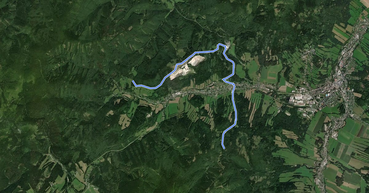 Маршрут 6282 Javořík - Pod Kopřivným на спутниковом снимке