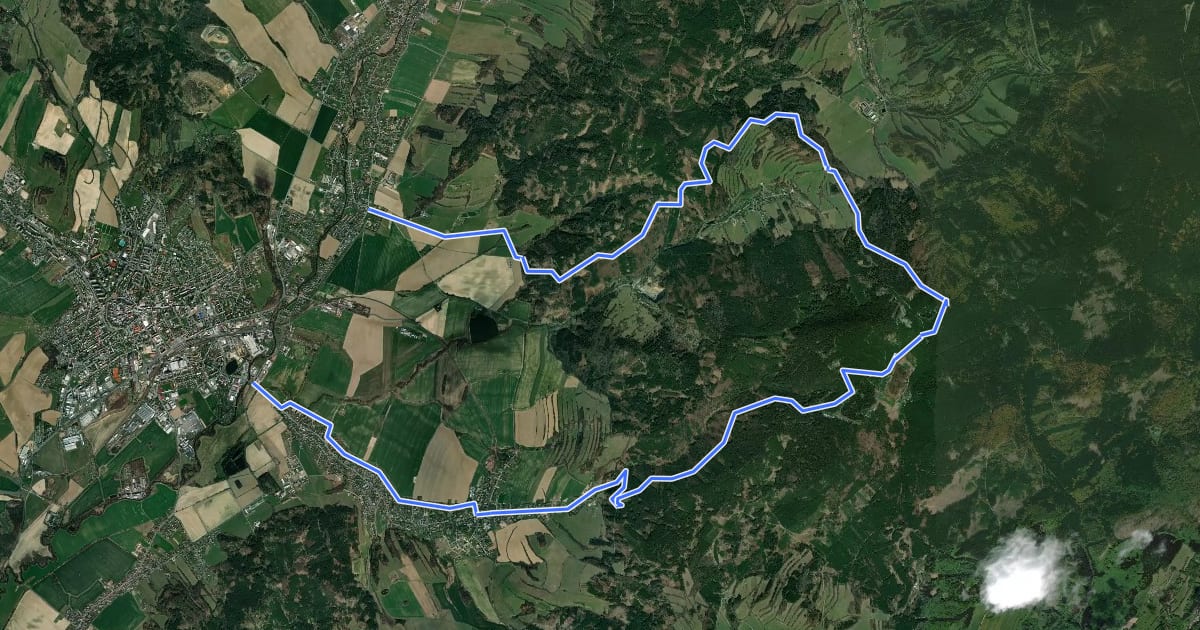 Маршрут 6286-Šumperk-Vykýřovice на спутниковом снимке