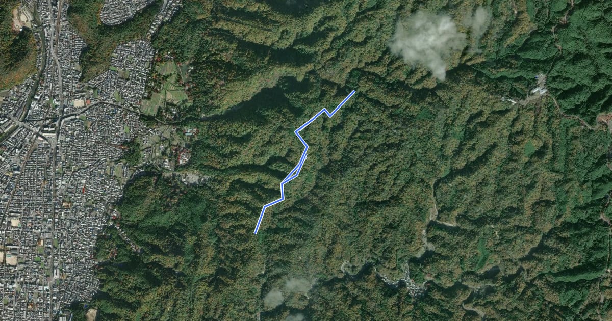 Маршрут 京都一周トレイル東山コース 64:67 на спутниковом снимке