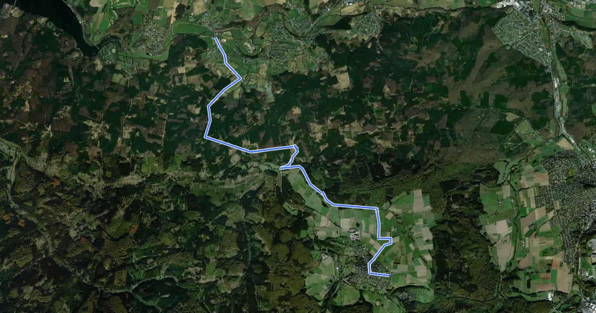 Маршрут (65) Warstein-Hirschberg - (67) Warstein-Niederbergheim на спутниковом снимке