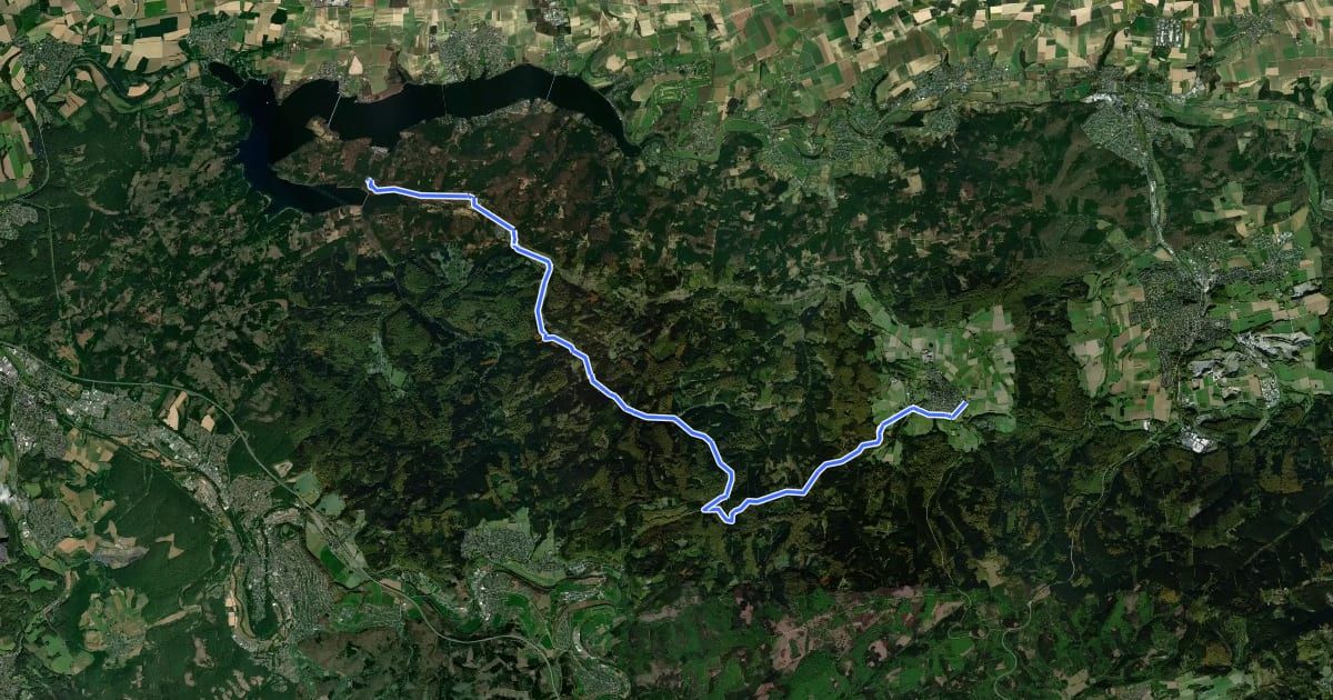 Маршрут (65) Warstein-Hirschberg - (73) Torhaus Möhnesee на спутниковом снимке
