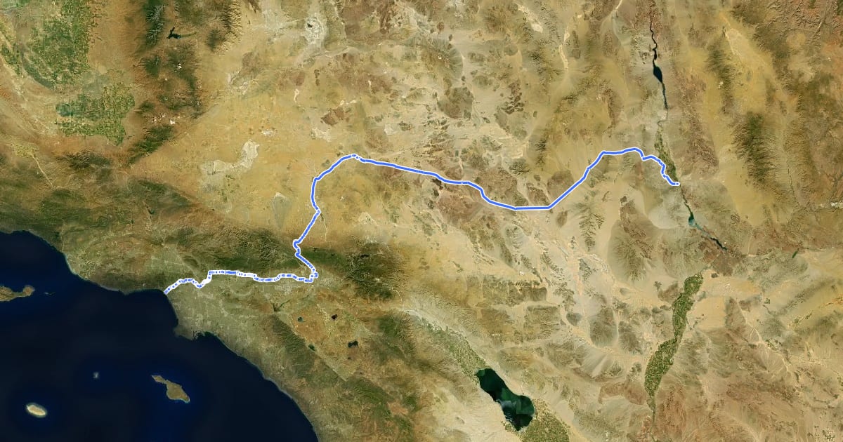 Маршрут 66 (California) на спутниковом снимке
