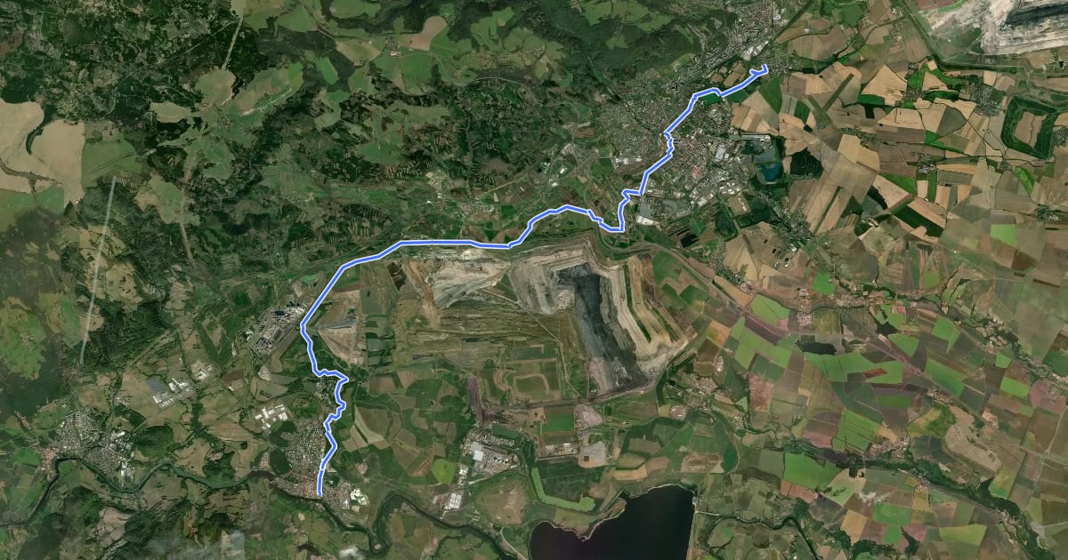 Маршрут 66 Kadaň - Ústí nad Labem(Pánevní) на спутниковом снимке