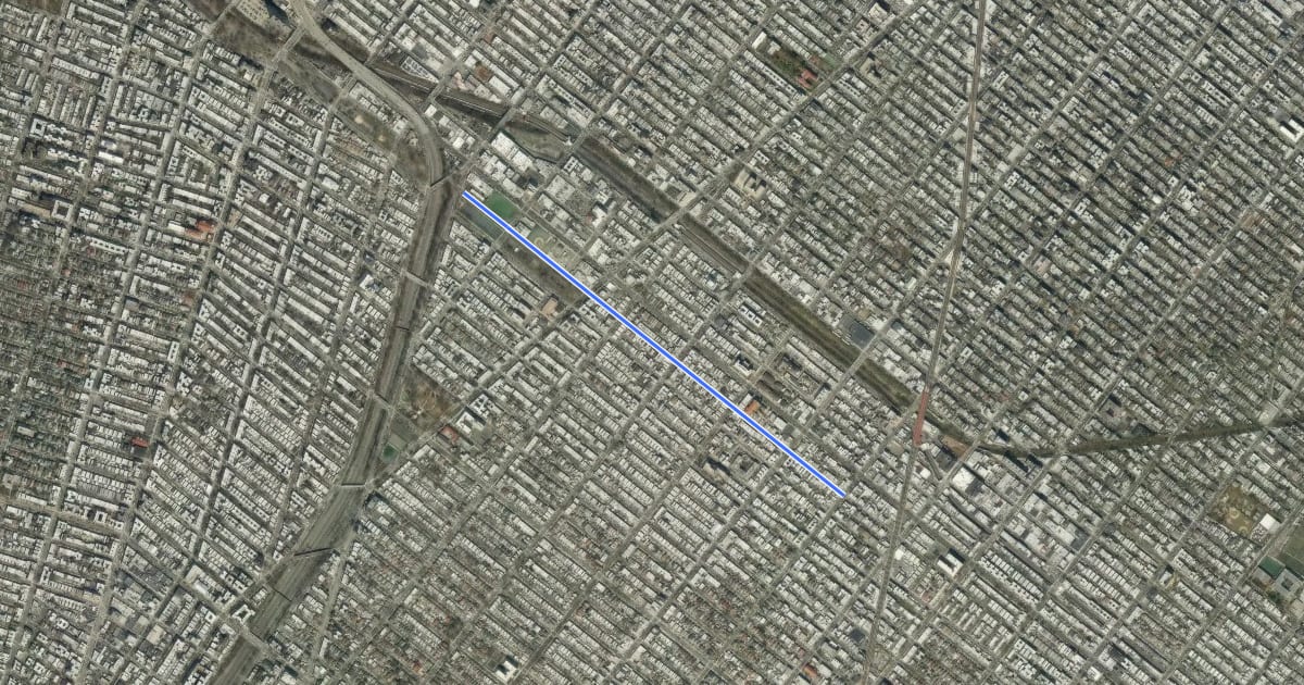 Маршрут 66th Street на спутниковом снимке