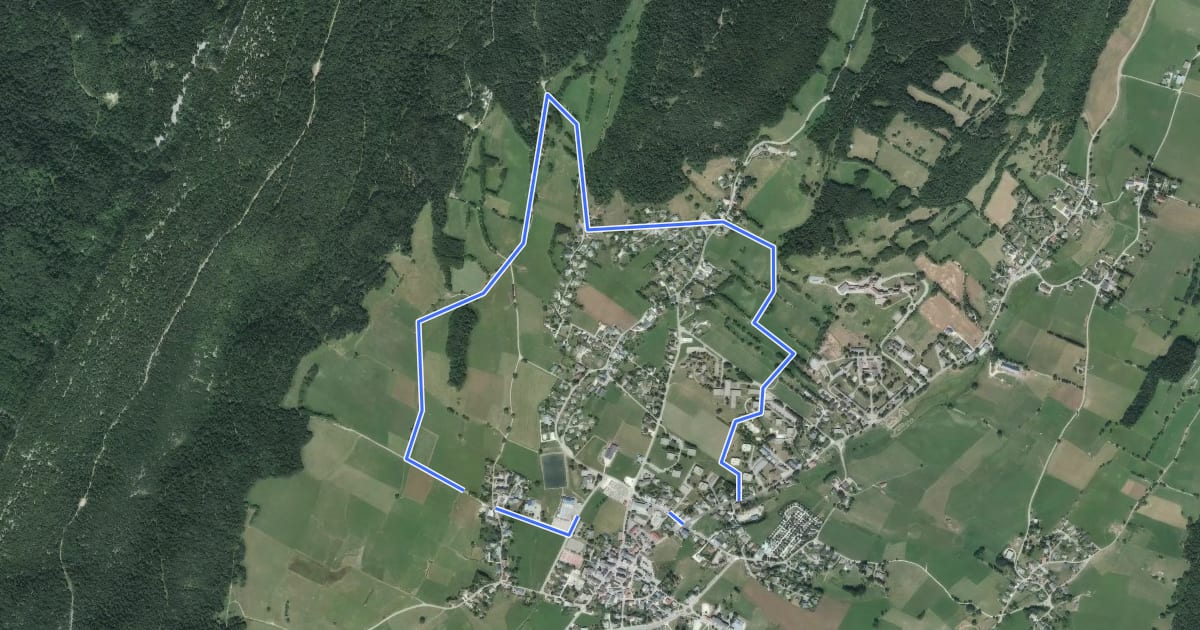 Маршрут 67:1 AUTOUR DU VILLAGE D'AUTRAN (VERT) на спутниковом снимке