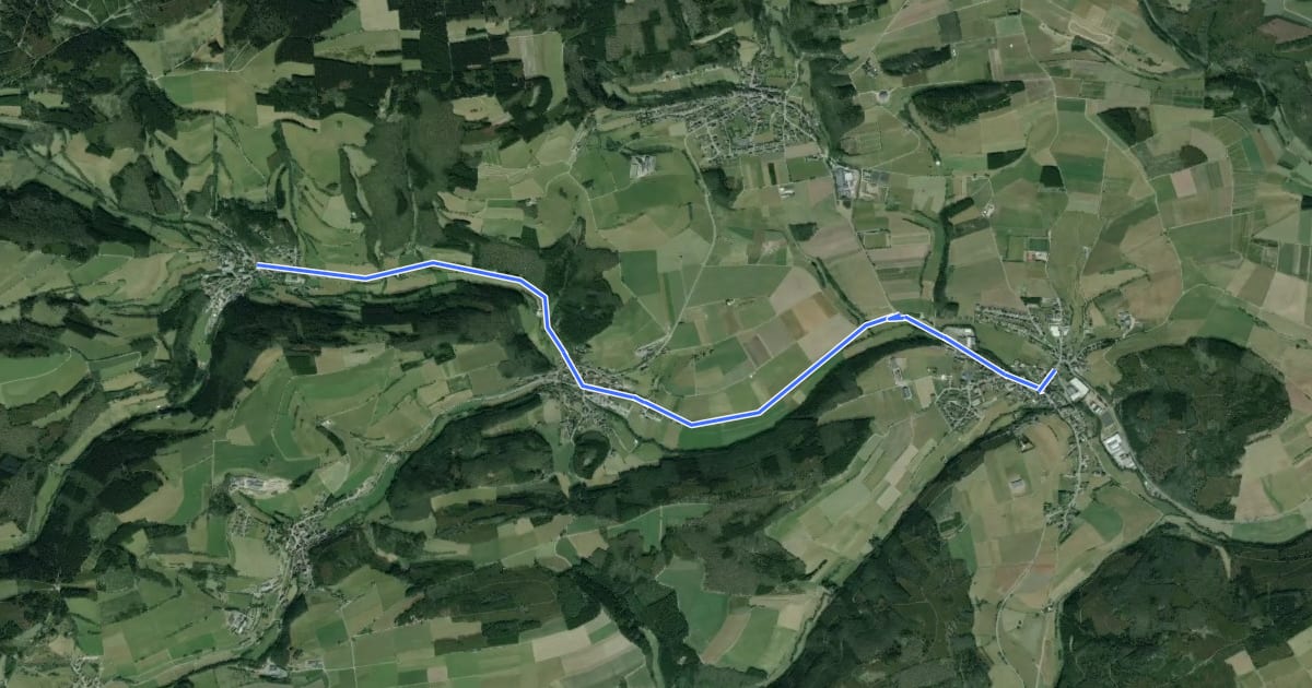 Маршрут (68) Medebach-Oberschledorn - (69) Medebach-Titmaringhausen на спутниковом снимке