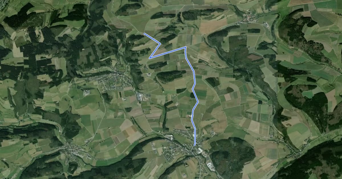 Маршрут (68) Medebach-Oberschledorn - (70) Medebach-Düdinghausen на спутниковом снимке
