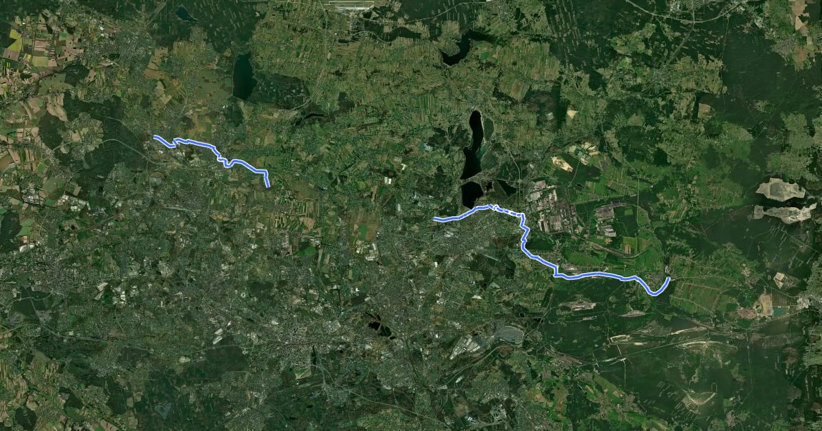 Маршрут 6C Sławków - Krzanowice на спутниковом снимке