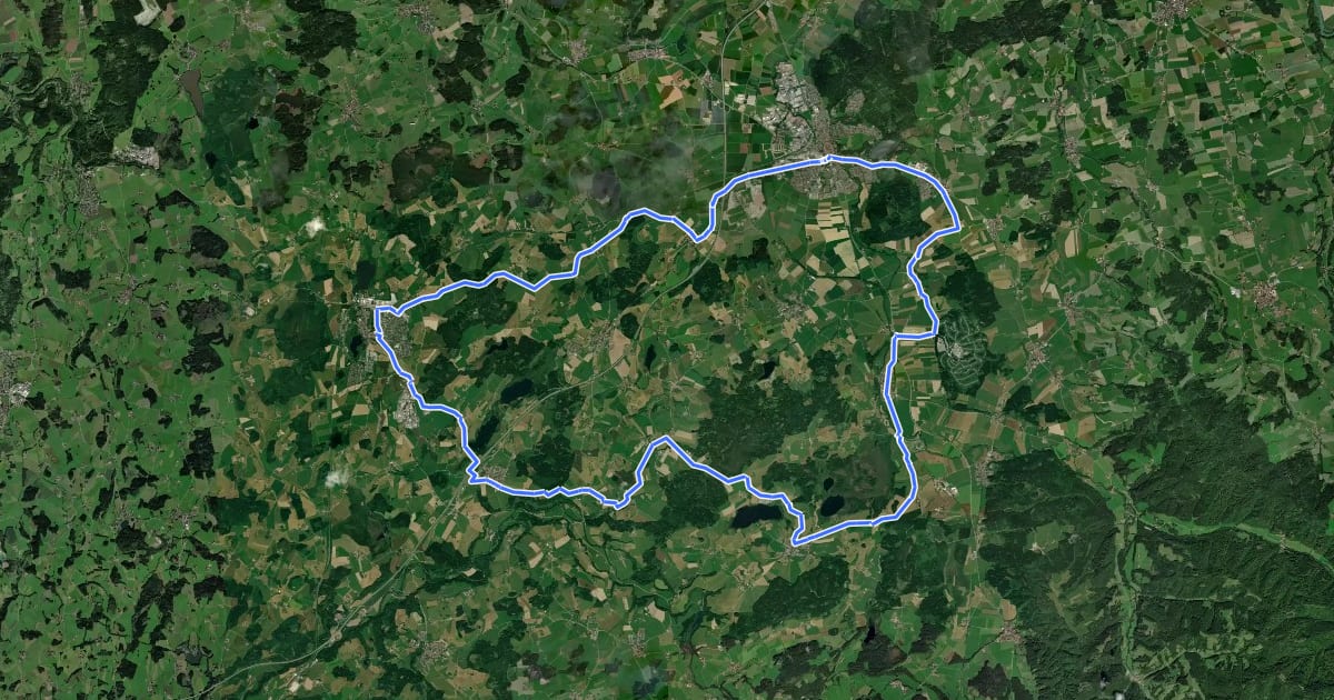 Маршрут 7 - Himmelwiesen RadReiseRegion на спутниковом снимке