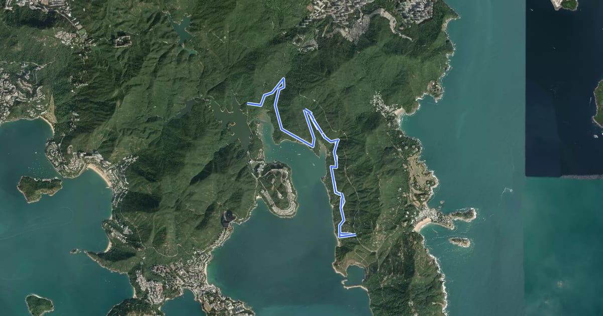 Маршрут 港島徑第7段 Hong Kong Trail Section 7 на спутниковом снимке