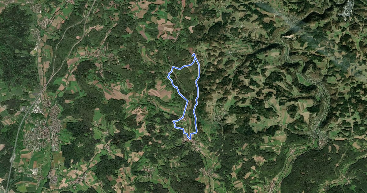 Маршрут 7-Summits-Weg Hohenstein на спутниковом снимке