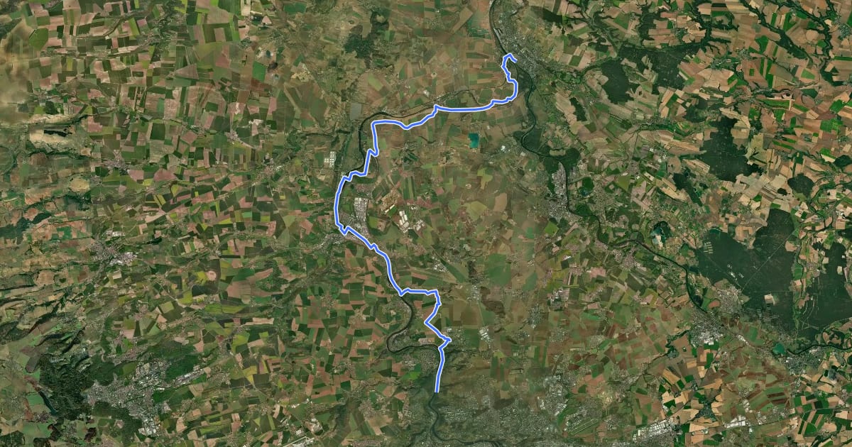 Маршрут 7 Vltavská cyklistická cesta - sever на спутниковом снимке