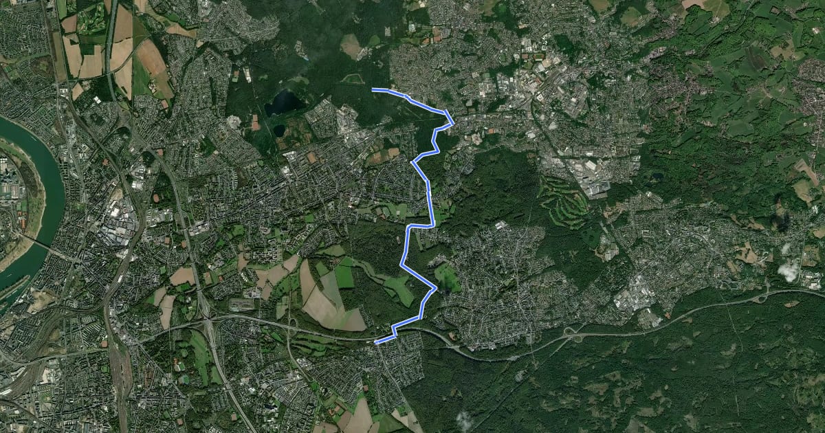 Маршрут [<7] Wanderweg 7 des KEV [Köln] на спутниковом снимке