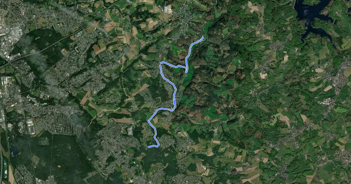 Маршрут [<7] Wanderweg 7 des KEV [Odenthal] на спутниковом снимке