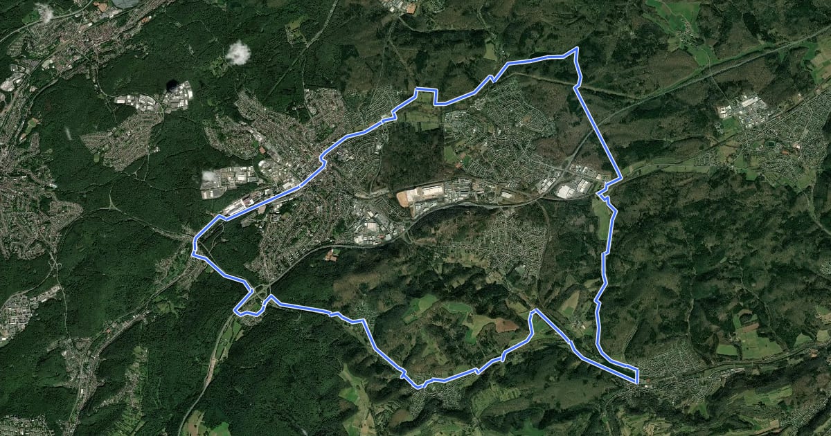 Маршрут 7-Weiher-Tour на спутниковом снимке